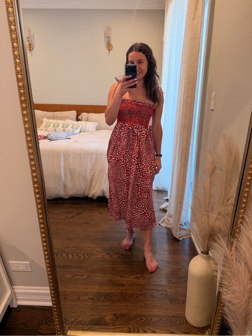J.Crew Paloma dress in red strawberry swirl cotton XXS